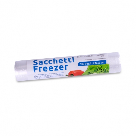 Sacchetti freezer Virosac 180 pz 23 x 32 cm sacchi gelo con legacci a rotolo